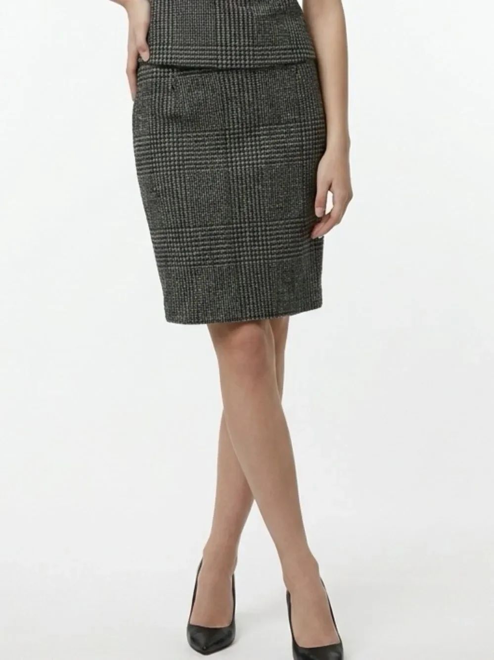 DOLCE & GABBANA | Black & Gray Plaid Wool Mini Skirt Women’s Size 46 (US 10)